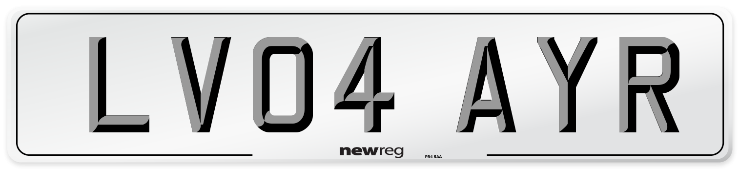 LV04 AYR Number Plate from New Reg